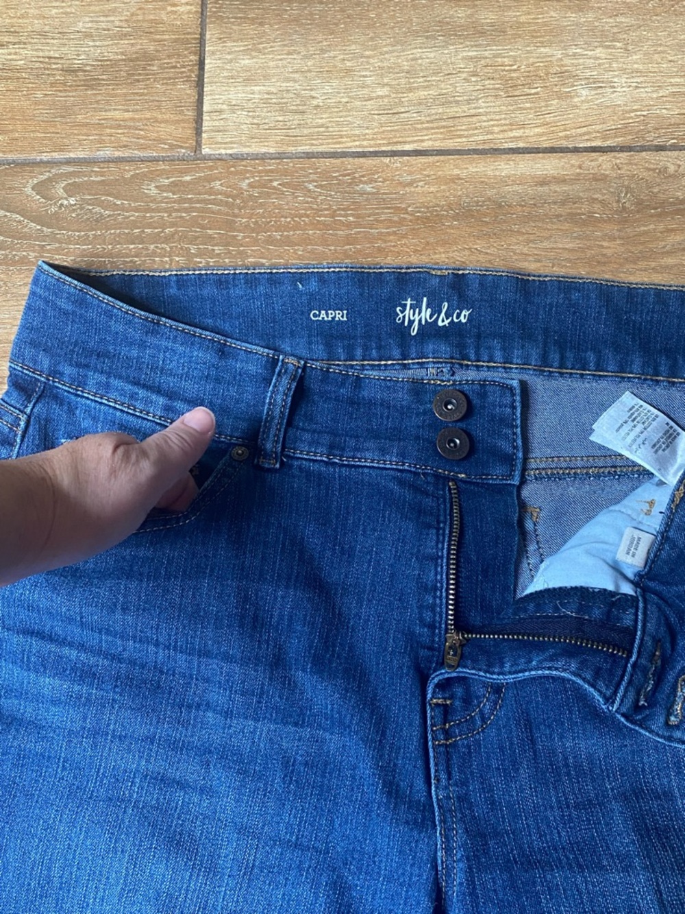 Style & Co. Dark Blue Ankle Crop Jeans - Picture 3 of 9